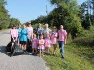 Friends and Family Gather Around for the Town Clean Up