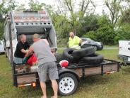 Friends and Family Gather Around for the Town Clean Up