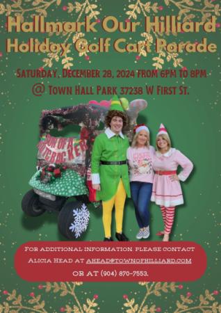 Hallmark Our Hilliard Holiday Themed Lighted Golf Cart Parade!
